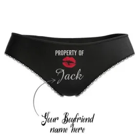 Couple Plain Women's Custom Name Property of Colorful Panties - Kiss