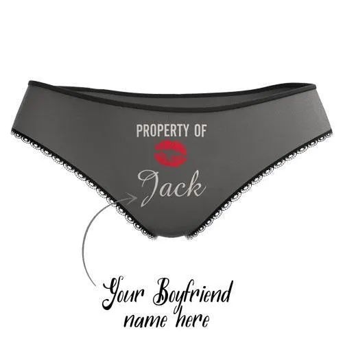 Couple Plain Women's Custom Name Property of Colorful Panties - Kiss