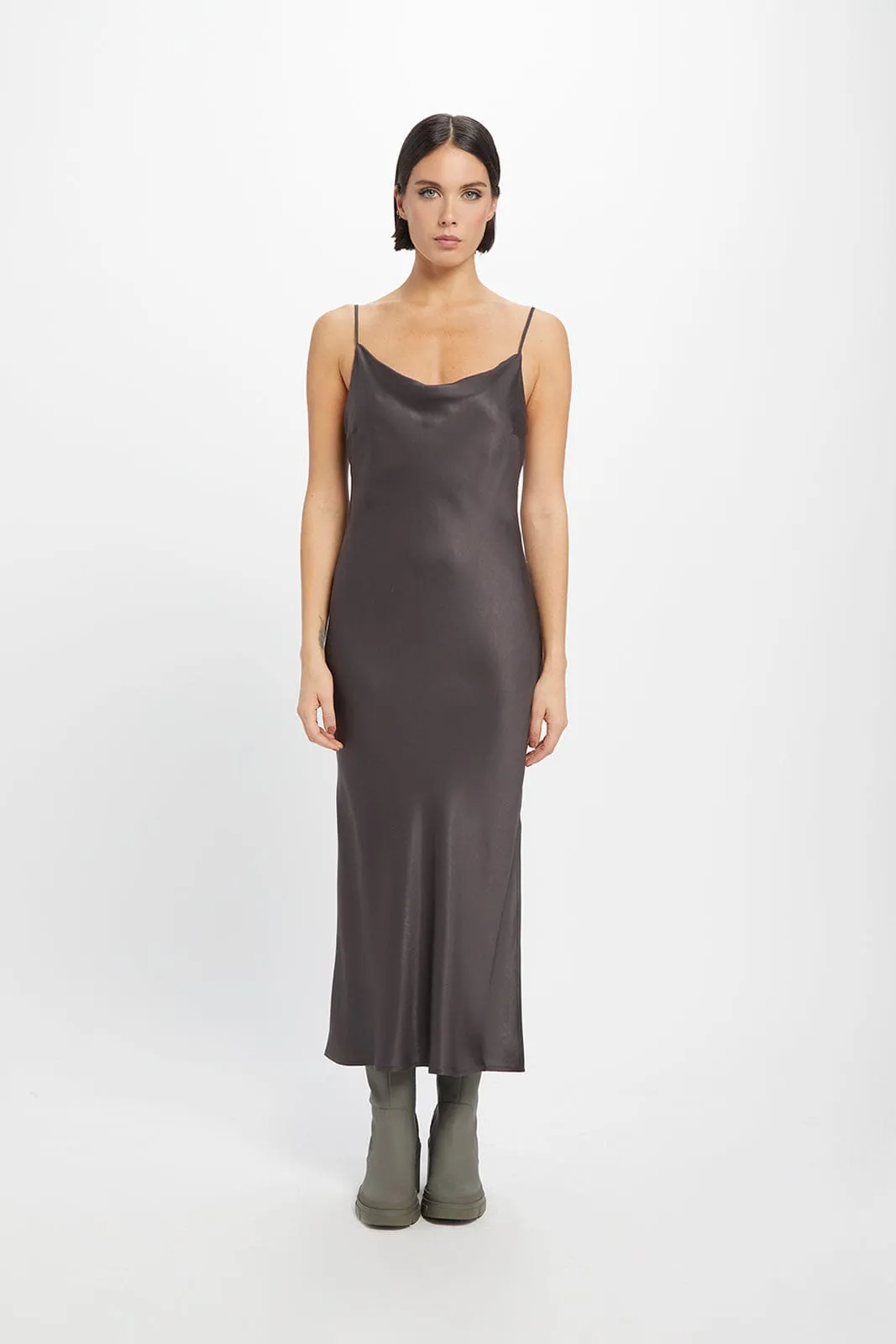 Cowl Neck TENCEL Modal Vegan Midi Dress | Mulch