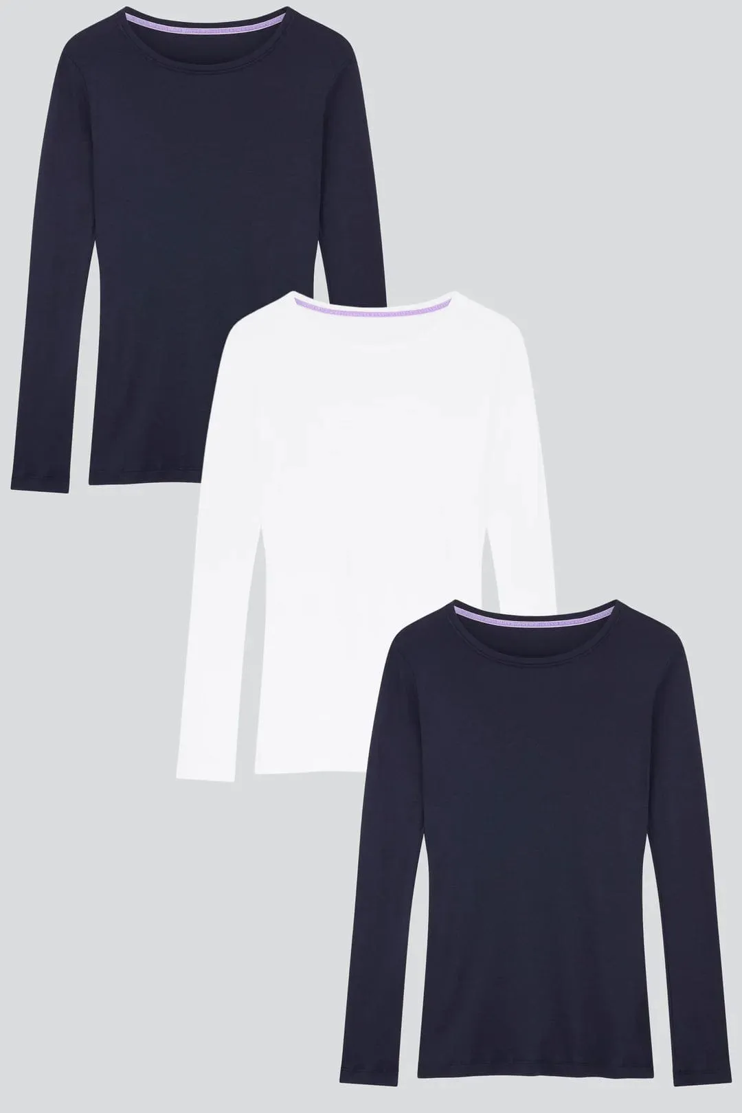 Crew Neck Long Sleeve Cotton TENCEL Modal Blend T-shirt Bundle | Multiple Colours