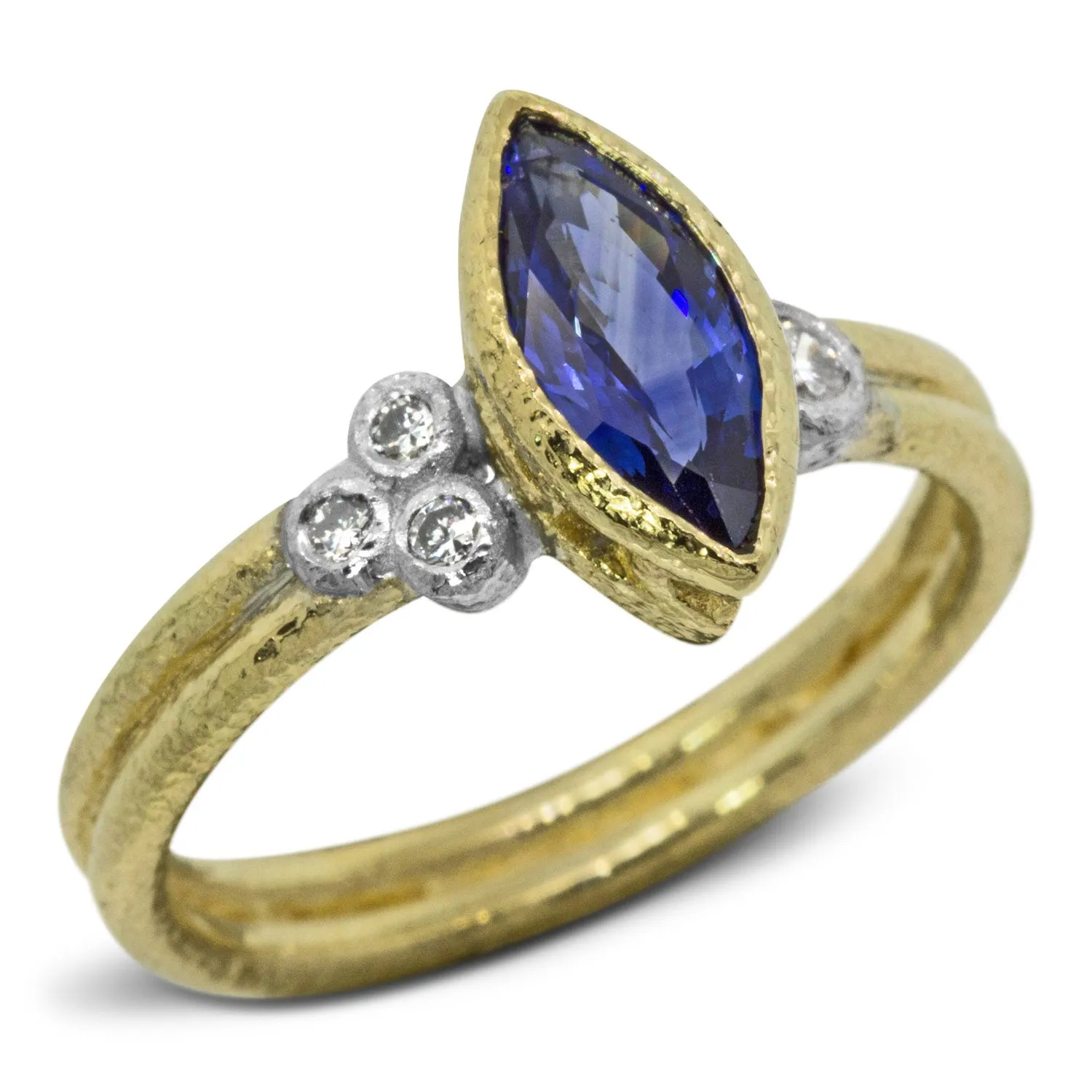 Custom Delicate Double Band with Marquise Tanzanite