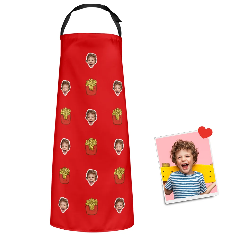 Custom Face Apron Cartoom Photo Apron - French fries