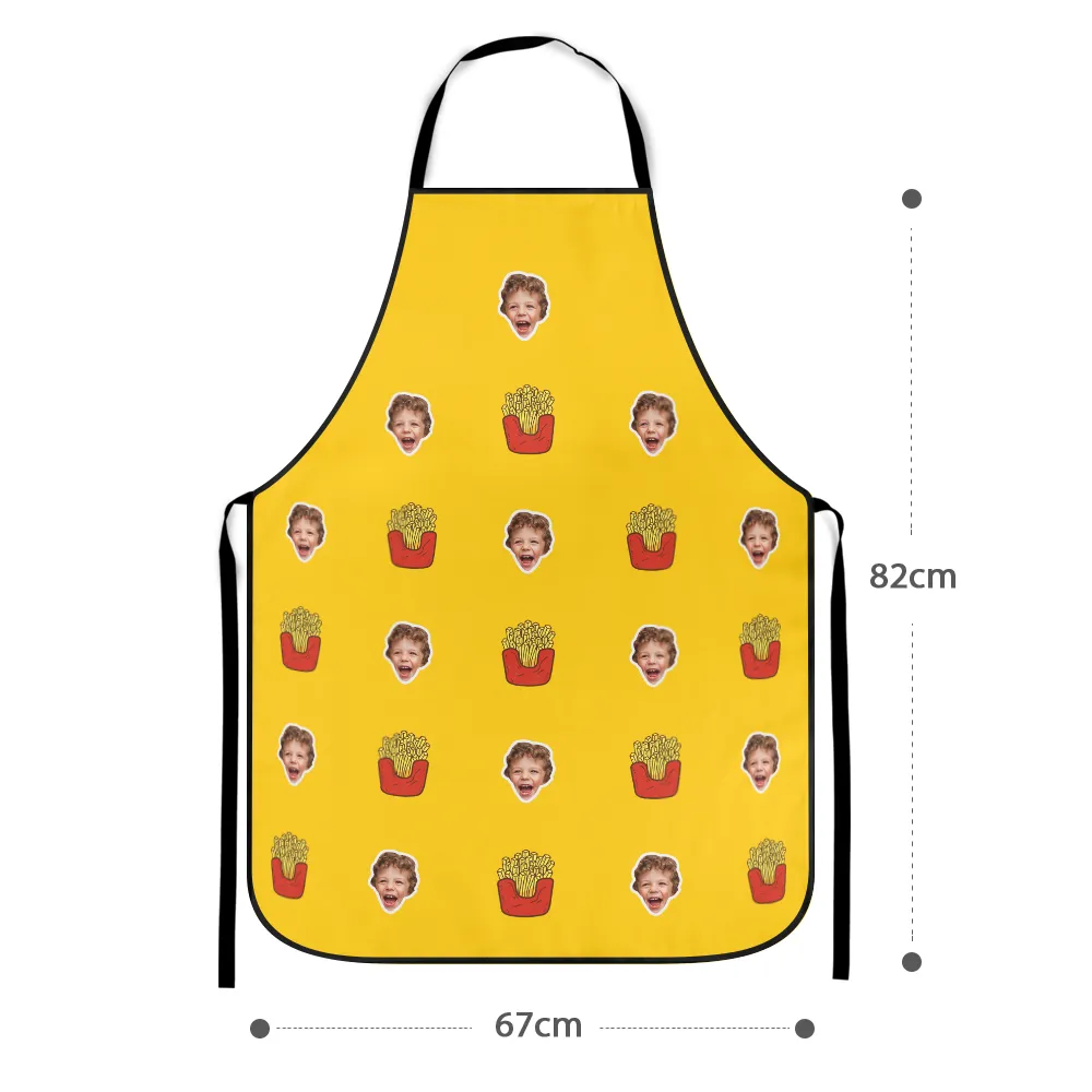 Custom Face Apron Cartoom Photo Apron - French fries