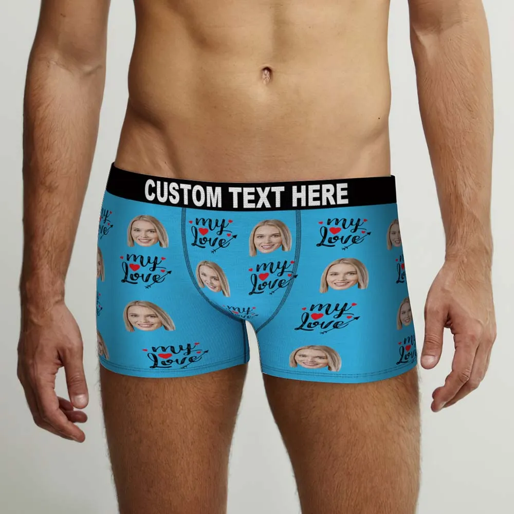 Custom Face Boxers Briefs To My Love Personalized Photo Underwear Gift for Him