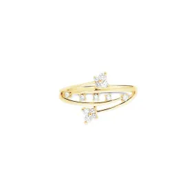 Diamond Butterfly Wrap Cocktail Ring