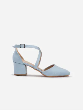 Dolly Vegan Suede Wedding Heels | Blue