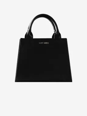 Ebony MIRUM Leather Vegan Tote Bag | Black & Gold