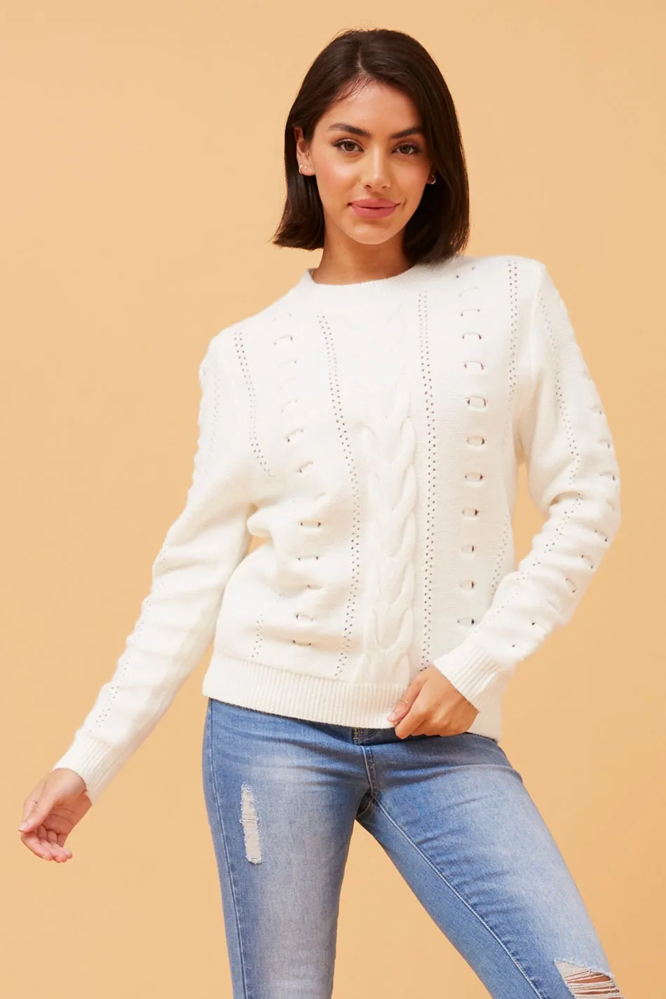 ELERI CABLE KNIT JUMPER