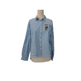 FB Sister Blue & White Striped with Patches Collared Shirt | Gently used |