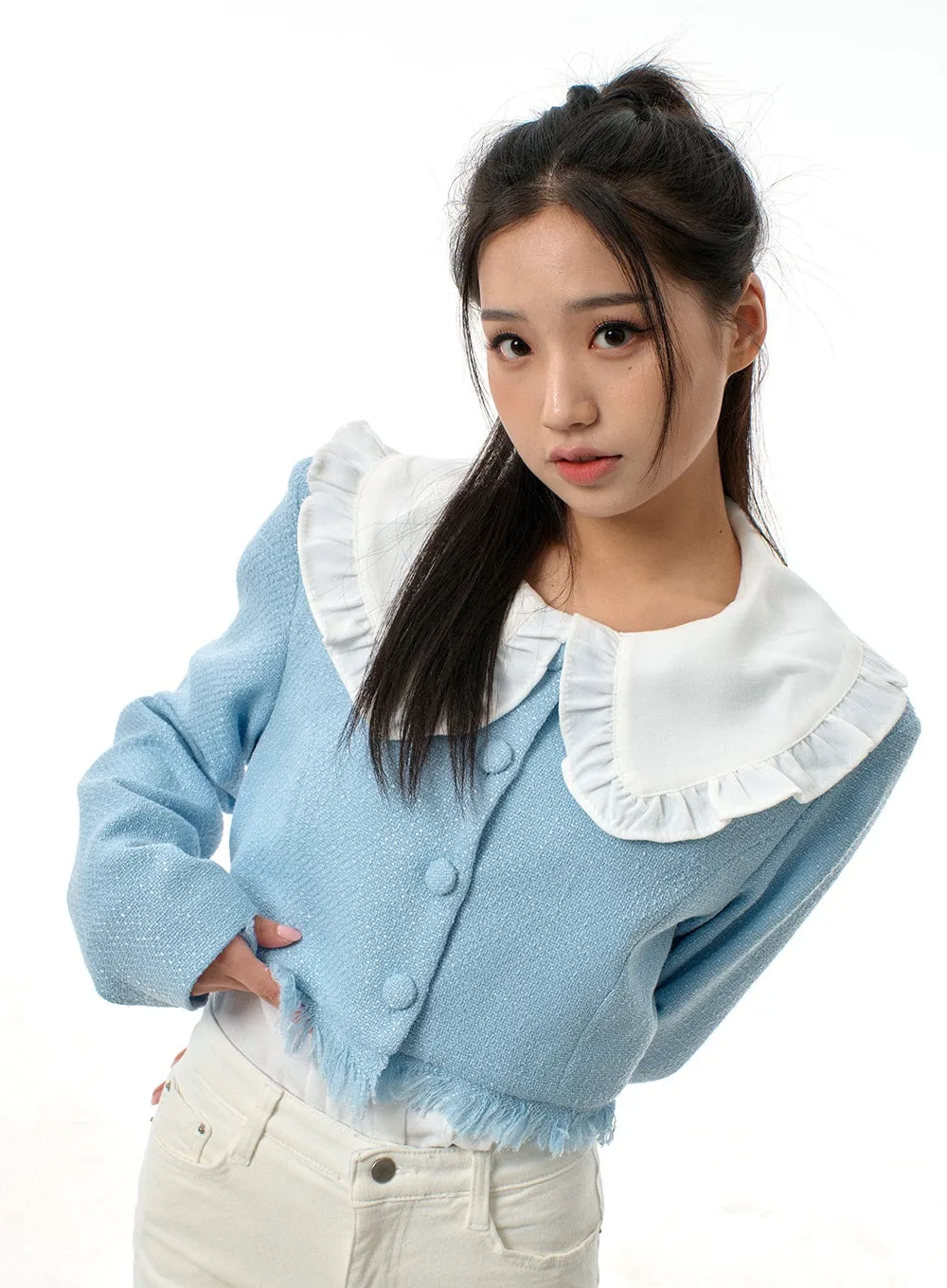 Frill Detail Collar Blouse BJ310