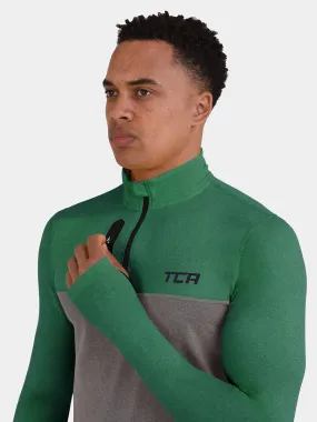 Fusion Half Zip Running Top For Men With Thumbholes & Chest Zip Pocket