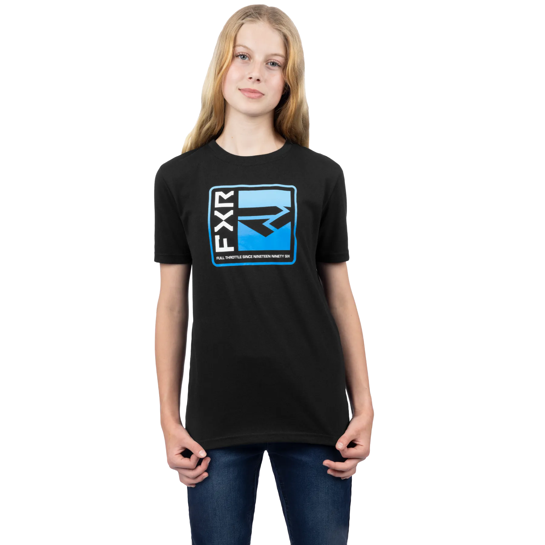 FXR Youth Broadcast Tee Black/Blue