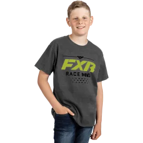 FXR Youth Race Division Tee Grey Heather/Hi-Vis