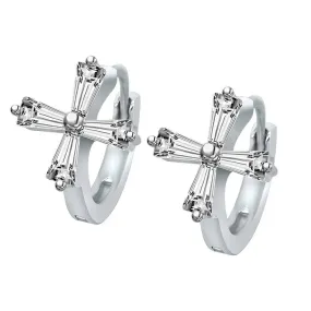 Greek Style 925 Sterling Silver Circle Hoop Earrings