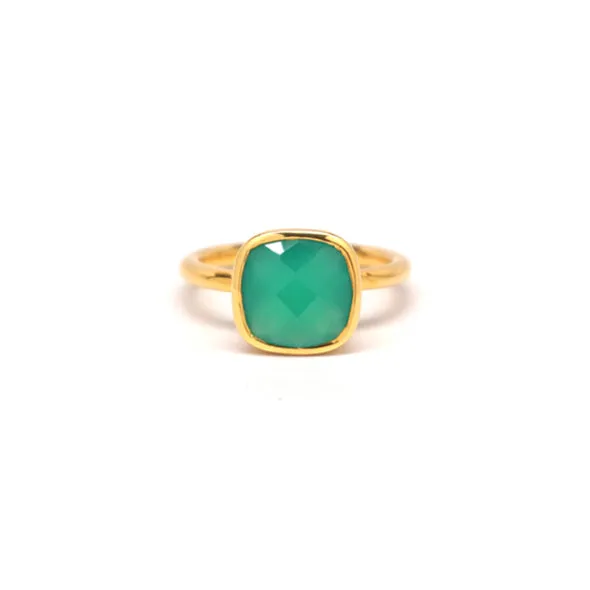 Green Onyx Gold Ring