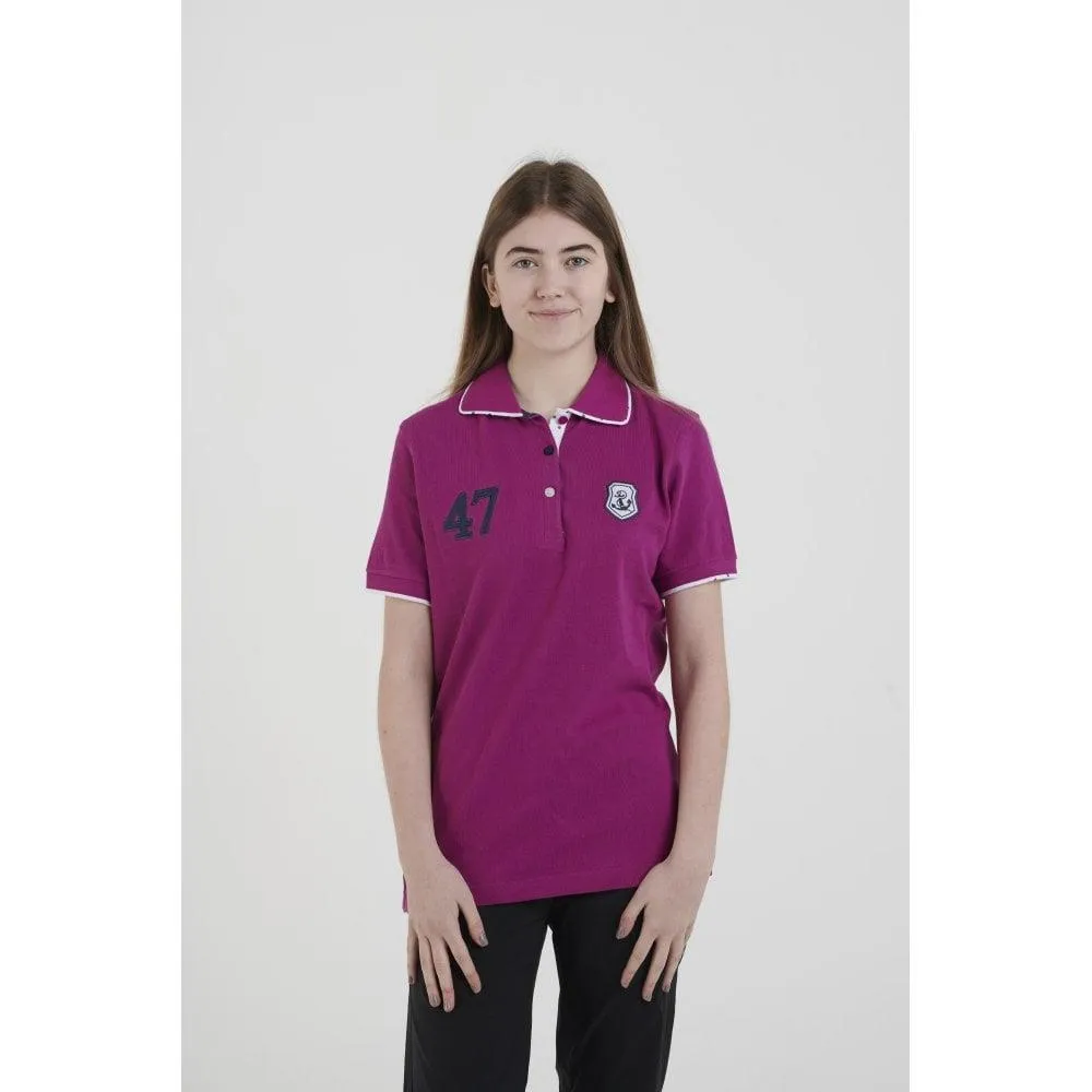 Hazy Blue Womens Short Sleeve Polo Shirt - Abby