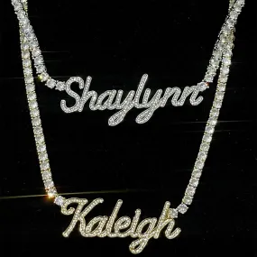 Iced Cursive Name Necklace