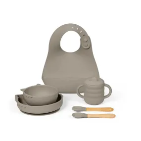 Ickle Bubba 6 Piece Silicone Feeding Set - Cat (Sage Green)