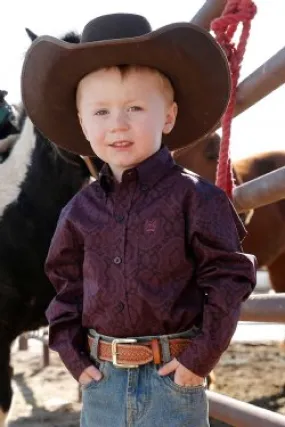 INFANT CINCH MATCH DAD PAISLEY PRINT BUTTON-DOWN WESTERN SHIRT