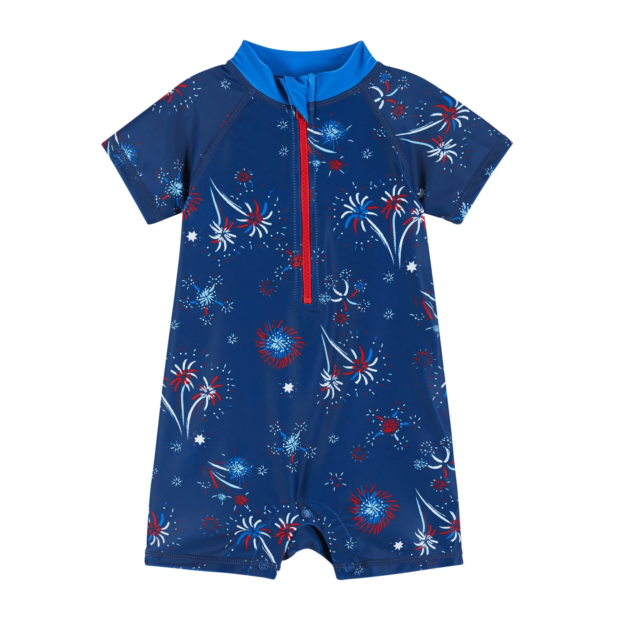 Infant Swim Romper and Hat | Firework Print