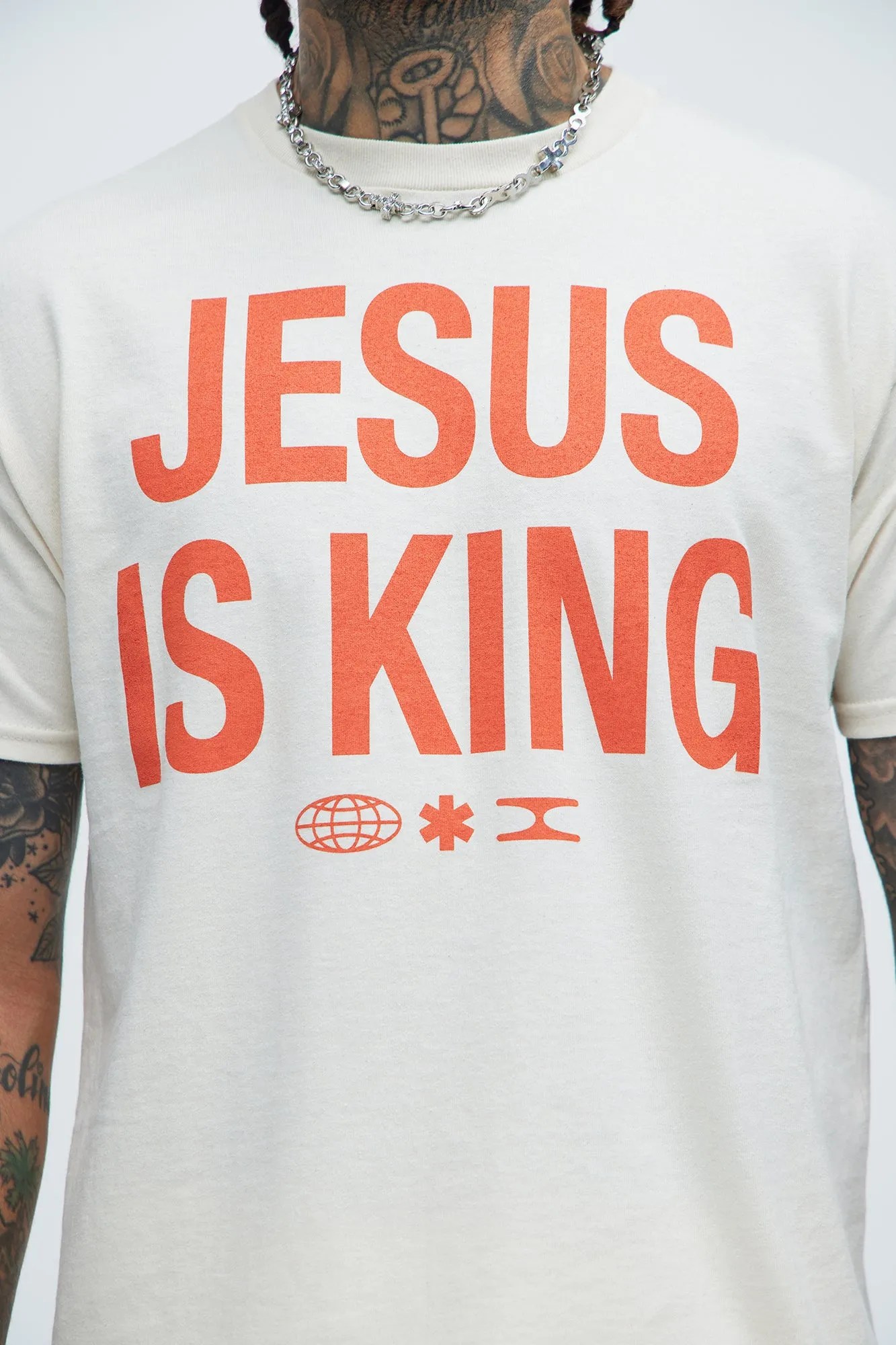 Jesus Is King Short Sleeve Tee - Natural/Combo