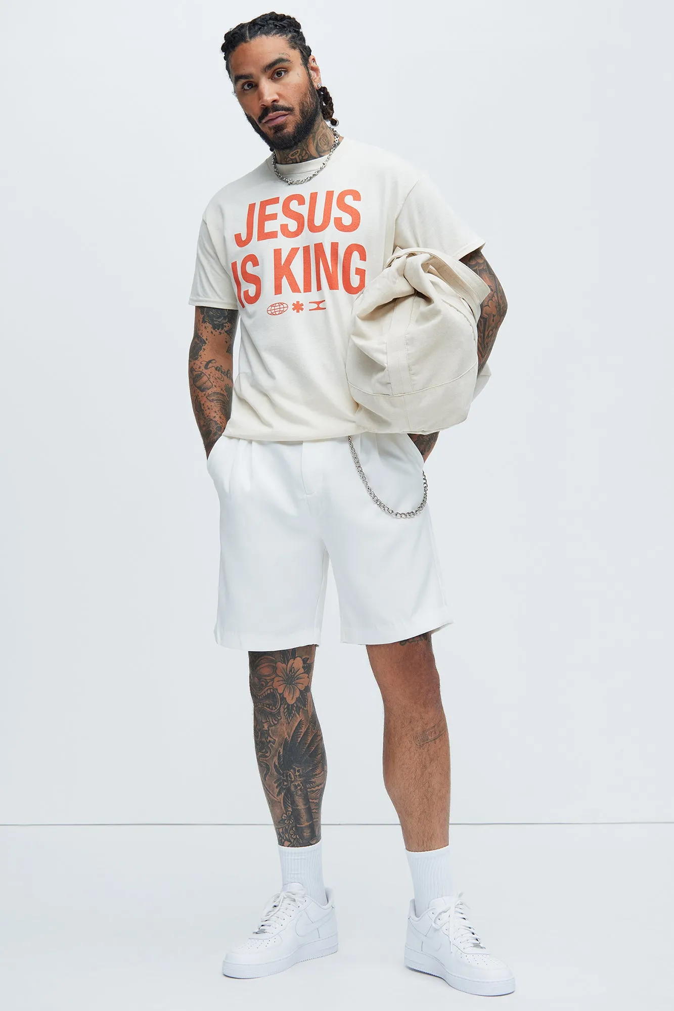 Jesus Is King Short Sleeve Tee - Natural/Combo