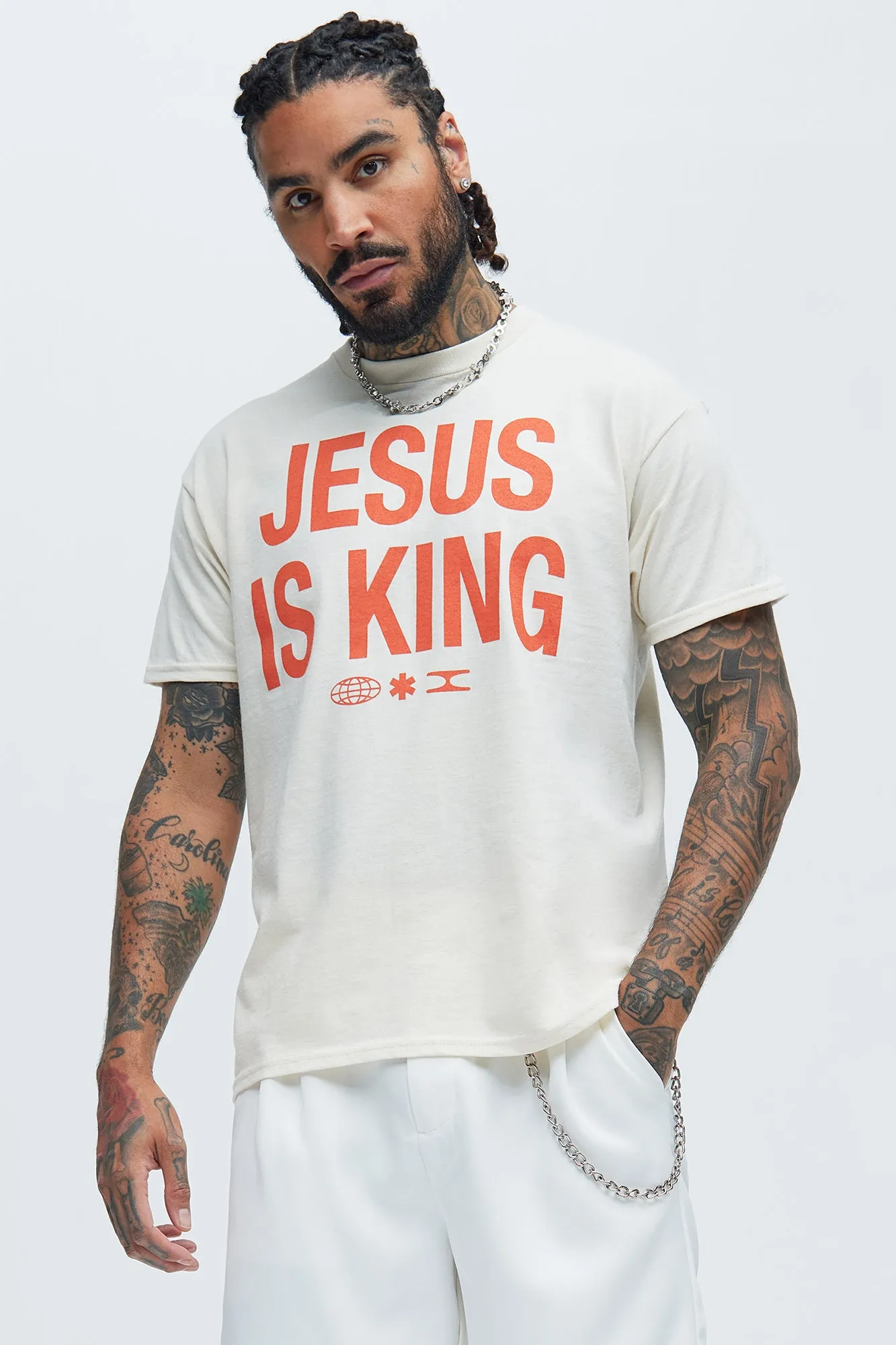 Jesus Is King Short Sleeve Tee - Natural/Combo