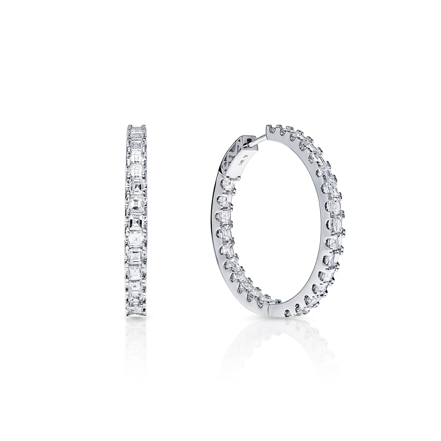 Julia 5 Carat Earth Mined Asscher Cut Diamond Hoop Earrings