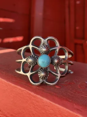 Kingman Turquoise Sandcast cuff