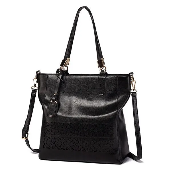 Large Casual Designer Hollow-Out Tassel Leather Tote Bag, Crossbody Bag, Shoulder Bag and Handbag