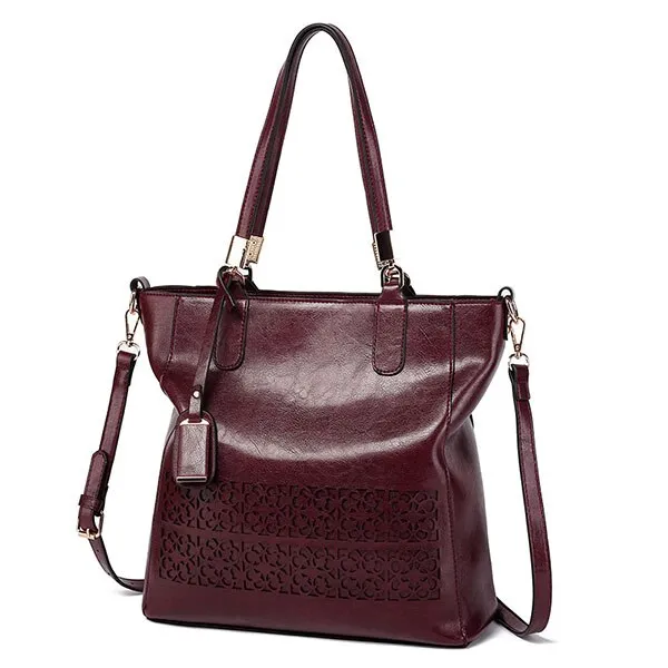 Large Casual Designer Hollow-Out Tassel Leather Tote Bag, Crossbody Bag, Shoulder Bag and Handbag