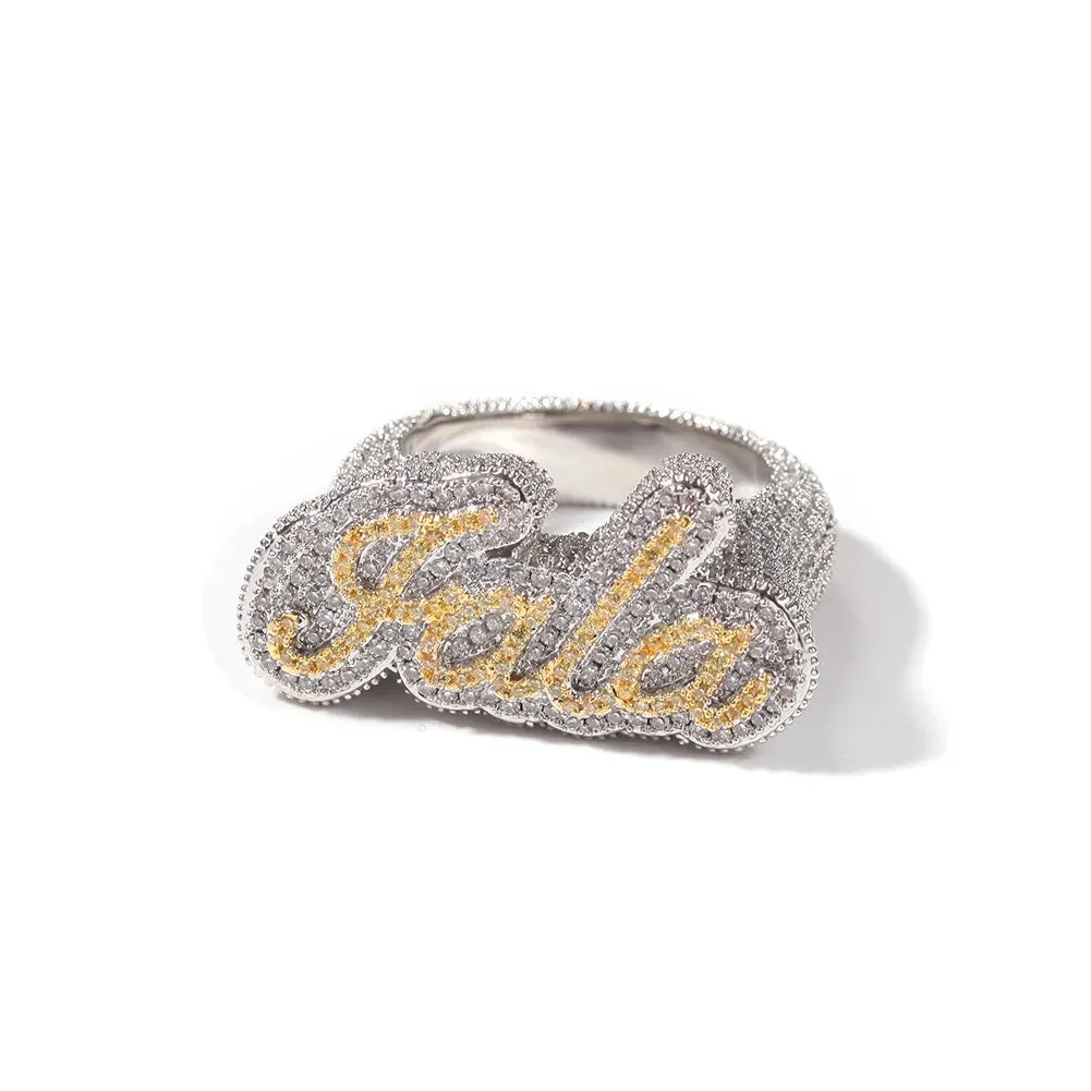 Lavish Diamond Name Ring