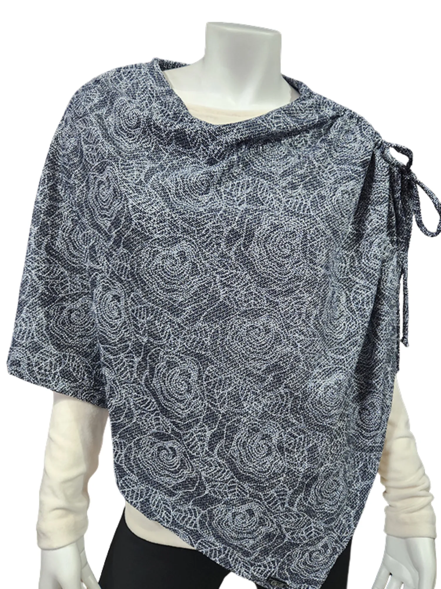 Layla Poncho - Navy Roses