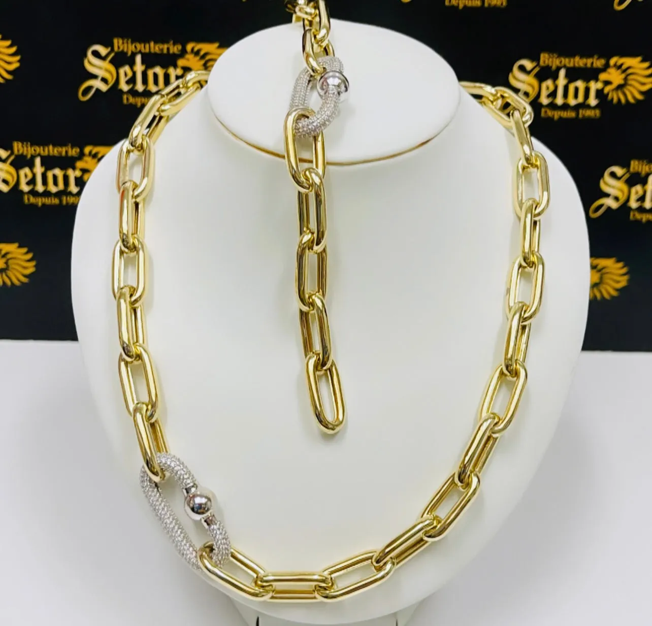 Link chain & bracelet set S154