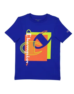 Little Boys' Mixed Logos with Blocks Tee