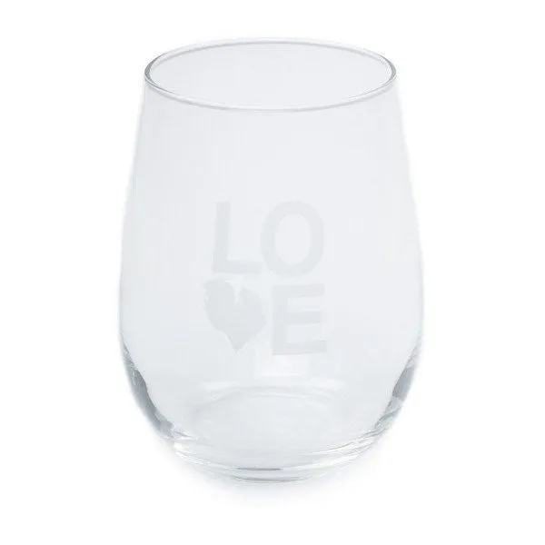 LOVE STEMLESS WINE GLASS SET OF FOUR