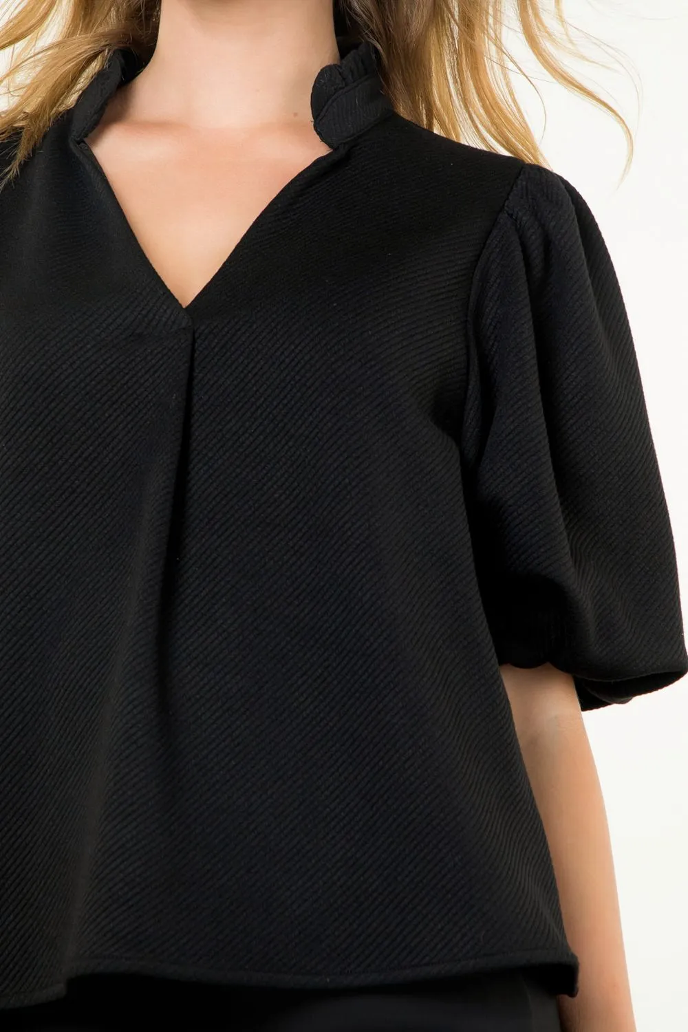 Lucia Puff Sleeve V Neck THML Top