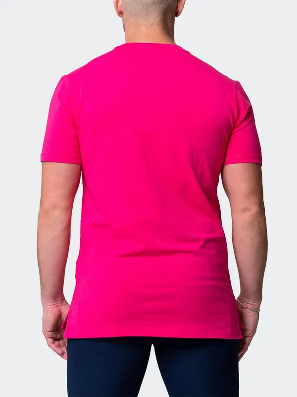 Maceoo Stretch Short-Sleeve Athletic Wear | Tee Neon Fuchsia