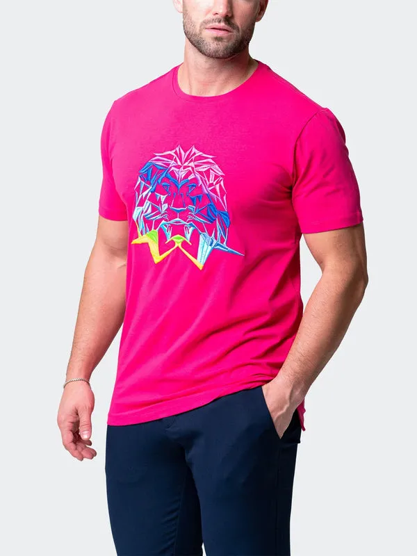 Maceoo Stretch Short-Sleeve Athletic Wear | Tee Neon Fuchsia