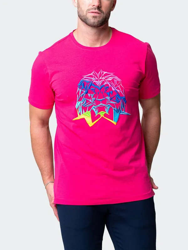 Maceoo Stretch Short-Sleeve Athletic Wear | Tee Neon Fuchsia