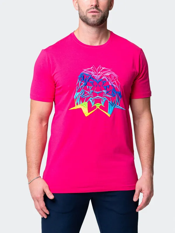 Maceoo Stretch Short-Sleeve Athletic Wear | Tee Neon Fuchsia