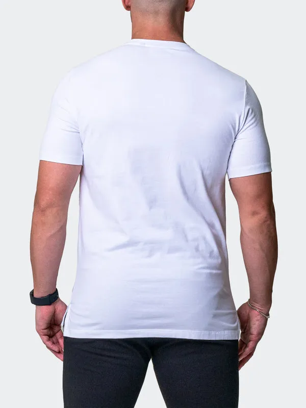 Maceoo Stretch Short-Sleeve Athletic Wear | Tee Neon White