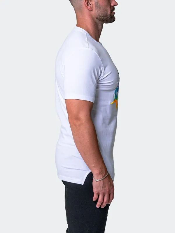 Maceoo Stretch Short-Sleeve Athletic Wear | Tee Neon White