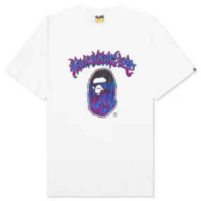 Mad Flame Ape Head Tee - White