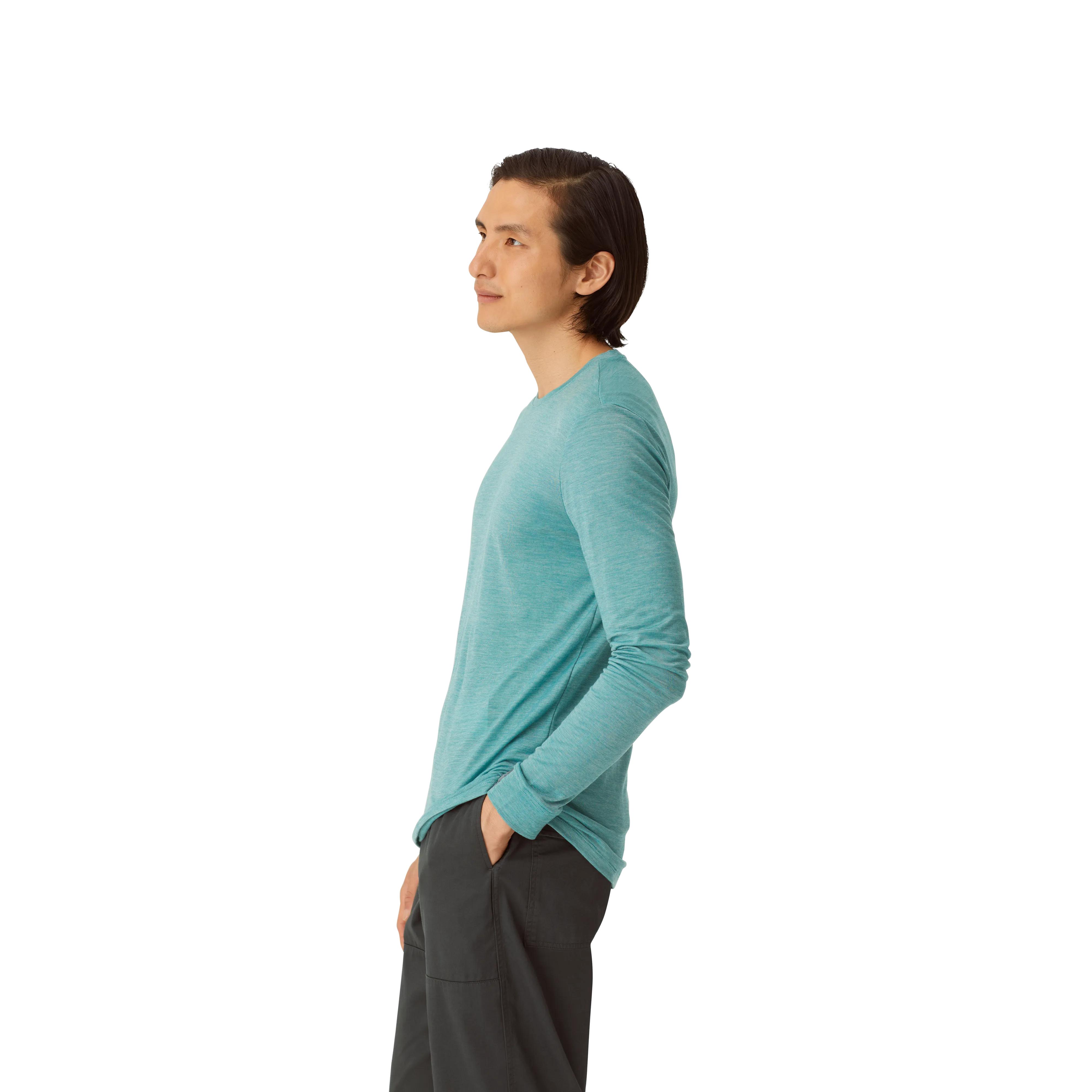 Men's Merino Wool Blend Crew Neck Long Sleeve T-Shirt 3-Pack