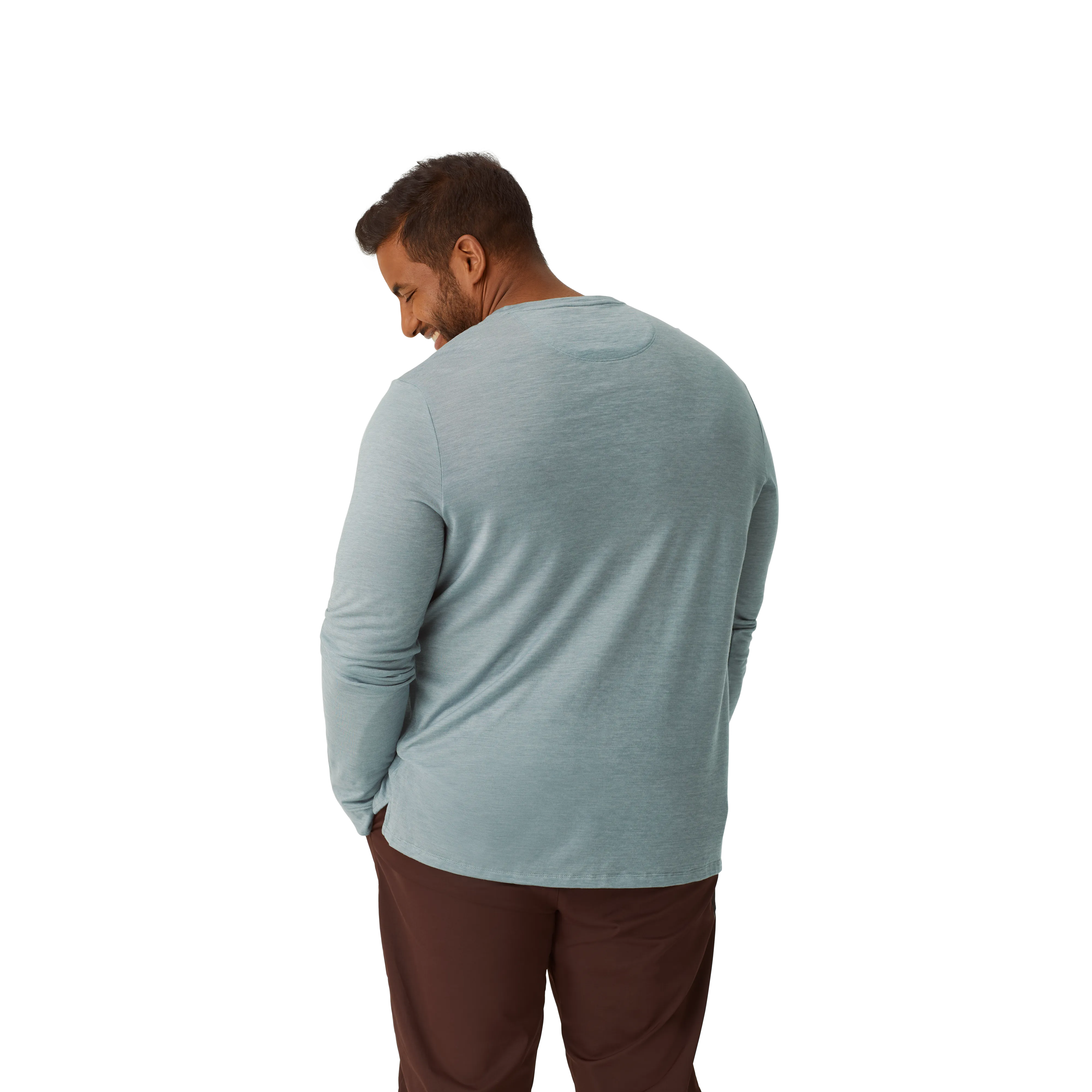 Men's Merino Wool Blend Crew Neck Long Sleeve T-Shirt 3-Pack