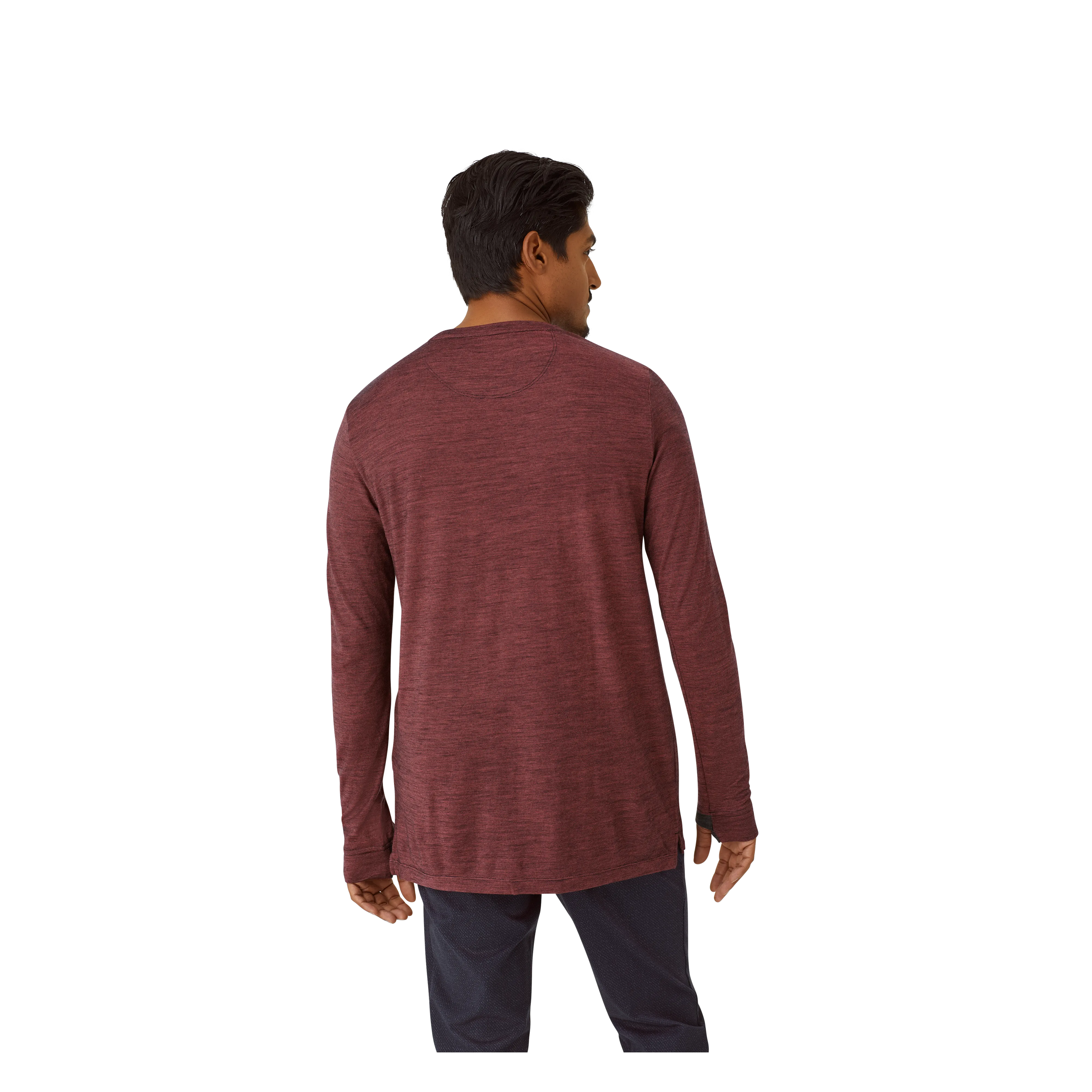 Men's Merino Wool Blend Crew Neck Long Sleeve T-Shirt 3-Pack