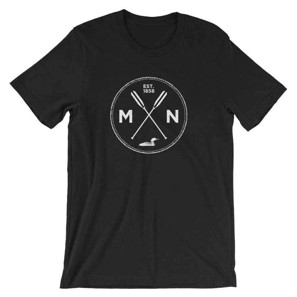 Minnesota Seal - MN, Est 1858, Loon, Oars Men's/Unisex T-Shirt