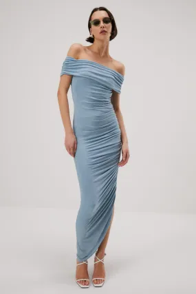 Misha Keoni Slinky Jersey Midi Dress - Sterling Blue