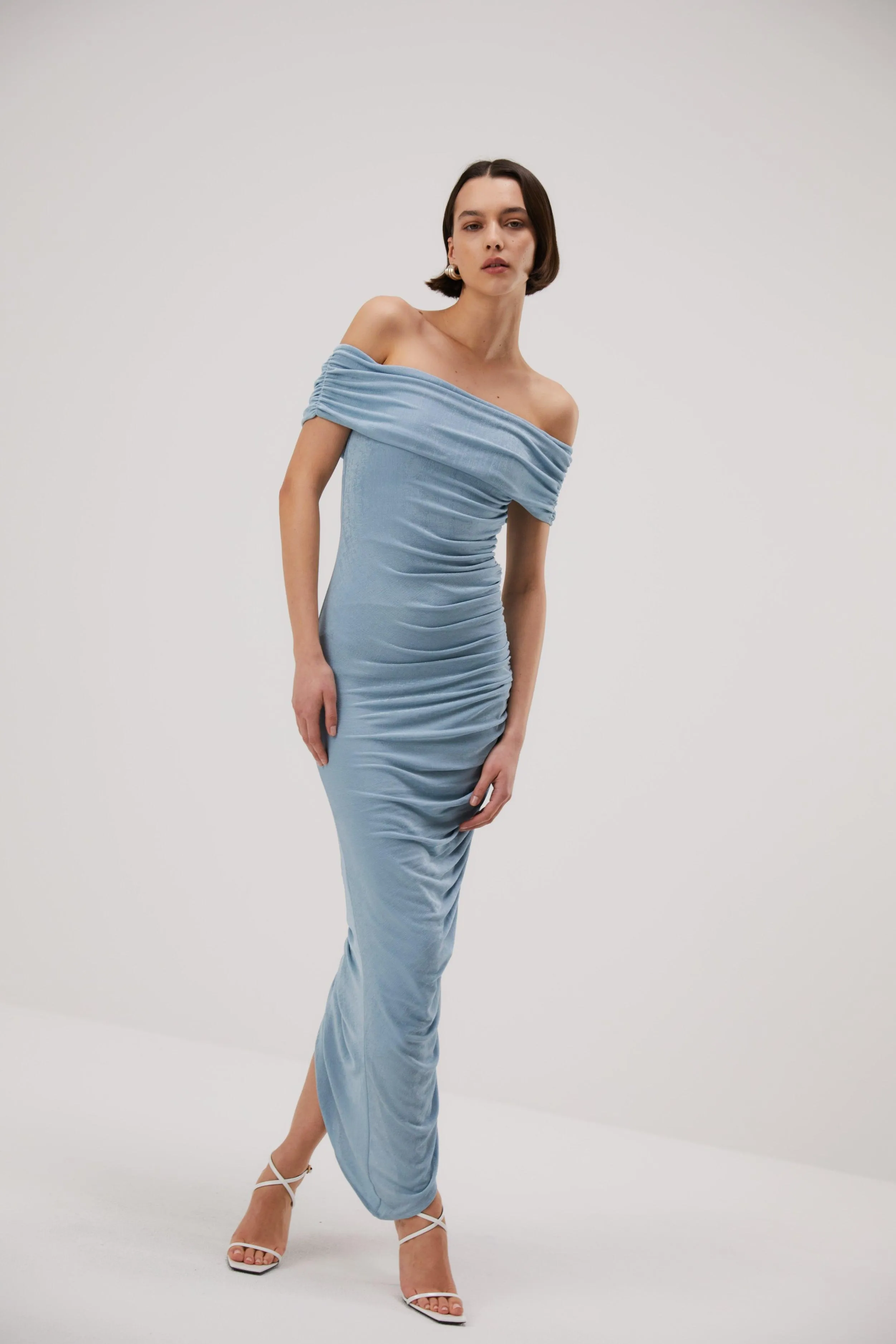 Misha Keoni Slinky Jersey Midi Dress - Sterling Blue